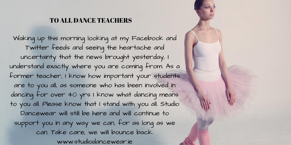 studiodancewear's tweet image. It’s been a tough day but together, we will bounce back. #InThisTogether #letspulltogether #dance #danceteachers