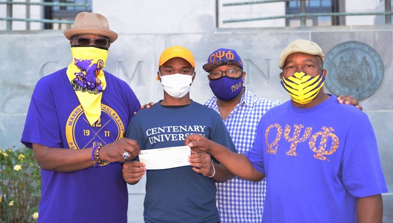 Chi_Upsilon's tweet photo. Camden, NJ - On Saturday, August 8, 2020, Chi Upsilon Chapter, under the leadership of our Scholarship Chairman, Darryl Dozier, presented Mr. Elijah Mack with a $500 Scholarship Book award as he prepares for his freshman year at Centenary University. https://t.co/Tw20INOTyB