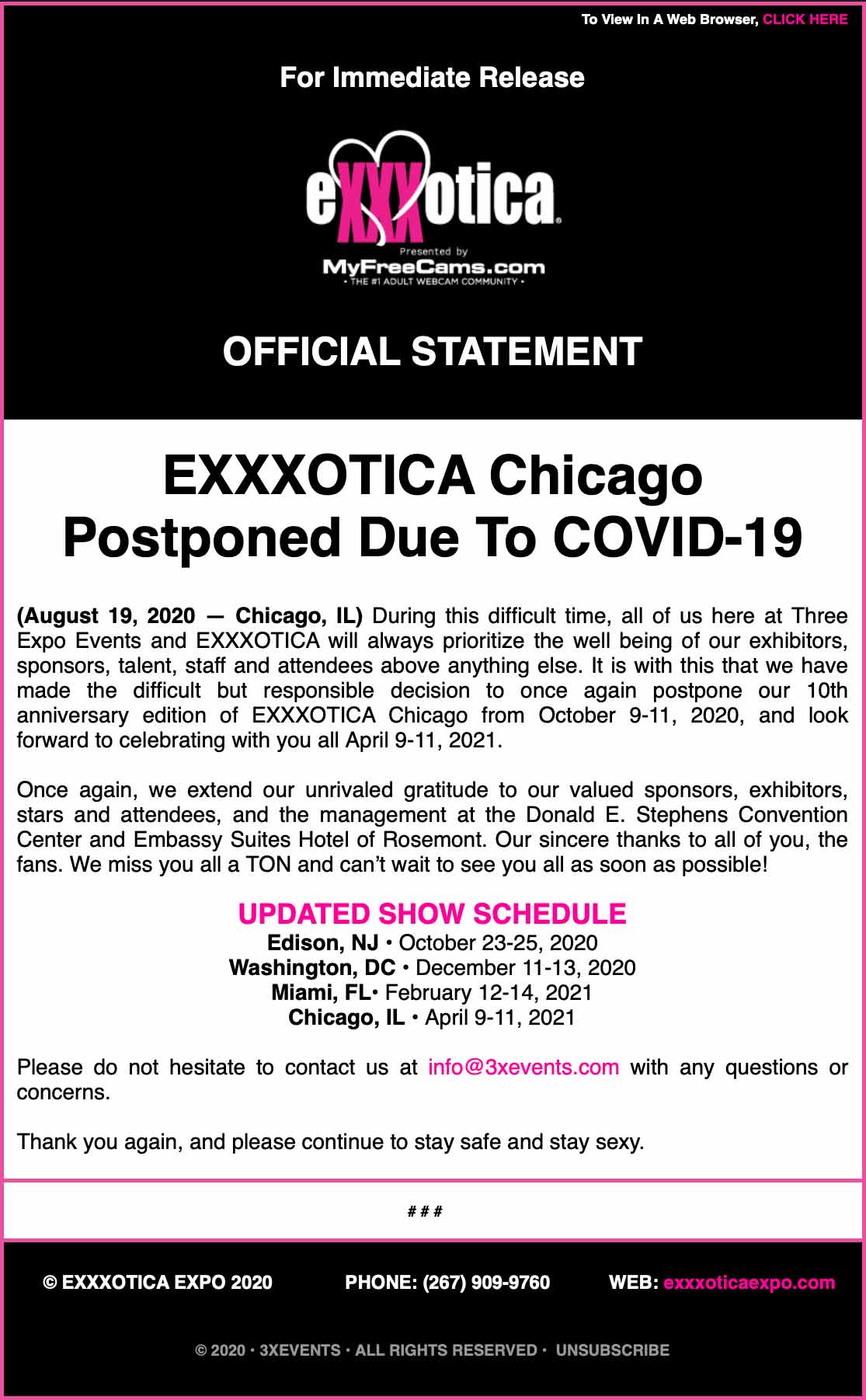 Kate England™ on Twitter "Looking at the new EXXXOTICA schedule, I