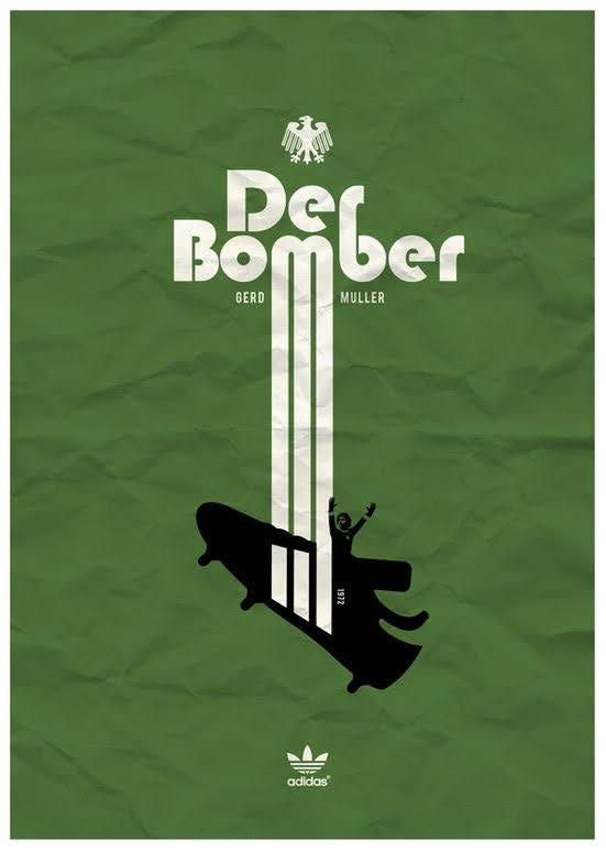 Gerd Müller 🇩🇪- Der Bomber [El Bombardero].
Ilustración de Richard Debenham del año 2012.