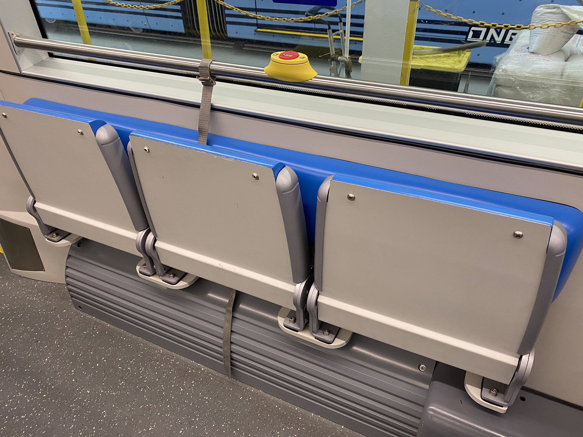 Trying out easy to use bike hold-down straps for use onboard <a href="/kcstreetcar/">KC Streetcar 🚊💙</a>, with eye towards Main St Extension &amp; significant increase in bicycle boardings.  Bike friends- Would such a feature be useful to you?   M2C- Wider strap with Velcro would be in order. #kcstreetcar