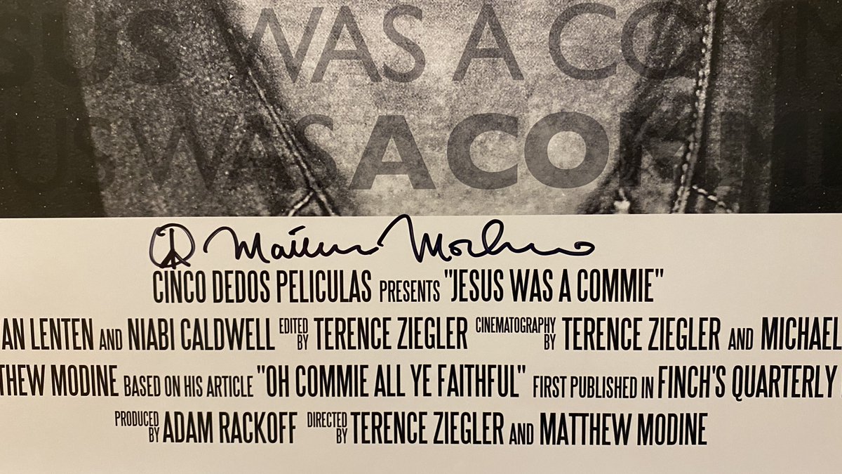 Matthew Modine (@matthewmodine) on Twitter photo RETWEET by 8/25 for a chance to win this signed poster from the 2011 premiere of <a href="/JesusWasACommie/">Jesus Was a Commie</a> at <a href="/MMFlint/">Michael Moore</a>'s <a href="/TCFF/">Traverse City Film Festival</a>, where it won the Founders Prize for Best Short Film.
It's now the #Bitpix of the Week! Watch here for free: bitpixtv.com/programs/jesus… RETWEET by 8/25 for a chance to win this signed poster from the 2011 premiere of <a href="/JesusWasACommie/">Jesus Was a Commie</a> at <a href="/MMFlint/">Michael Moore</a>'s <a href="/TCFF/">Traverse City Film Festival</a>, where it won the Founders Prize for Best Short Film.
It's now the #Bitpix of the Week! Watch here for free: bitpixtv.com/programs/jesus…