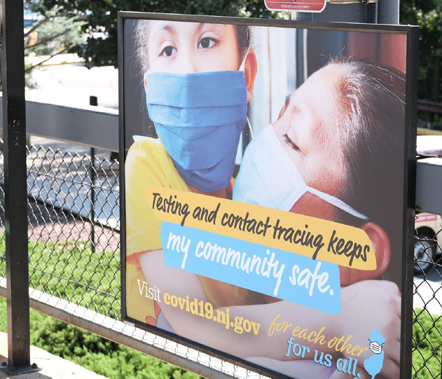 NJDeptofHealth's tweet photo. To help residents understand the importance of contact tracing and testing, DOH launched our public awareness campaign #ForEachOtherForUsAll.
Billboards & NJ Transit ads are now up in key urban centers including Newark, Elizabeth, Camden, Paterson, Atlantic City & Trenton. https://t.co/dchCdLgXZZ