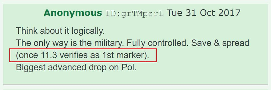 22) Is Clinesmith (11.3) the "first marker" Q referred to on October 31, 2017?