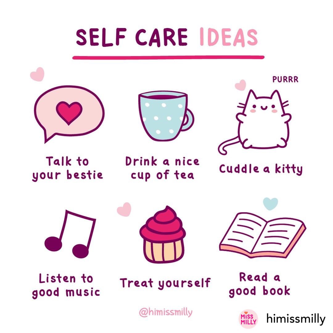 Did you do any of that lately? 💗⁠ No?! Well, you’re overdue, start now! 
⁠
#missmilly #art #drawing #illustration ⁠
#selfcare #selfcaretips #selfcarecoach #selfcareideas⁠ #mentalhealth #pinellascounty #tampabay