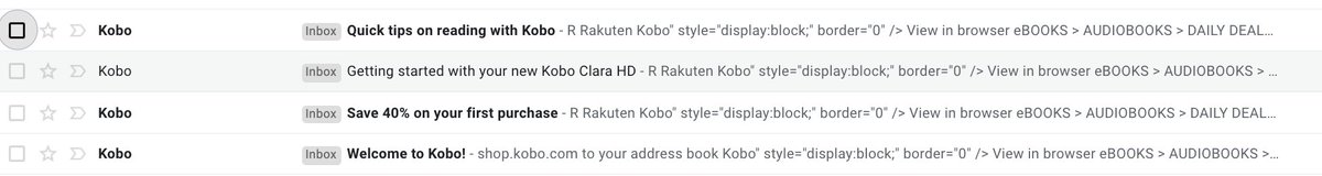 GrowthwithTom's tweet photo. Got a @kobo and I am excited to use it, but these emails...
Let me know if I can help you fix this.
#EmailMarketing #emailgeeks https://t.co/rWcT4FOQpf