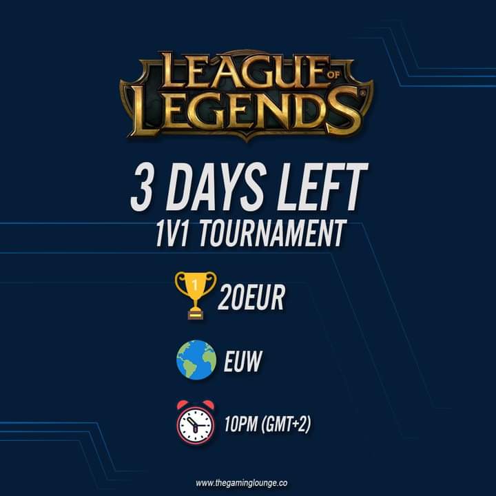 TGLBattles's tweet photo. Ladies and Gentleman!
Who's ready for another exciting tournament?! 🏆 

No entry fee! 

Winner takes 20€ 🏆 

Only 8 contestants will make the cut so don't hesitate and may the best win! 🥇 

#LeagueOfLegends #1v1 #tournament #Contest #free  #SmallStreamersConnect #spideyrt https://t.co/ZrJmA6Omie