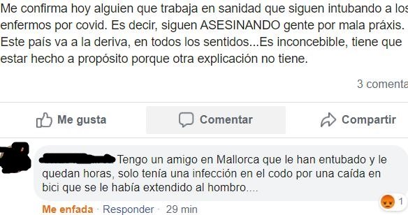 Un ejemplo de aplicación de los criminales protocolos de la OMS y el Ministerio de Sanidad. Paciente con una infección en el brazo que da positivo en la PCR. Acaba enchufado a un respirador, que probablemente lo matará al reventarle los pulmones. Leído hace un rato en Facebook.
