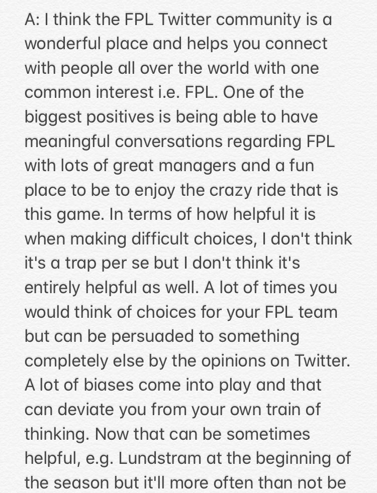Q:How much do you rely on the twitter community when making difficult choices? Is it a trap or a useful source? 