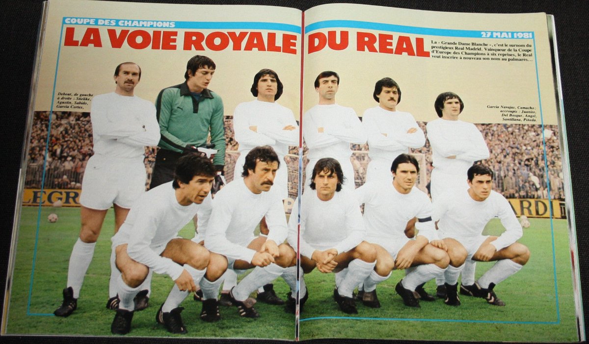 Real Madrid - Real Zaragoza 80-81
Stielike, Agustin, Sabido, García Cortes, García Navajas, Camacho, Juanito, Del Bosque, Ángel, Santillana y Pineda.