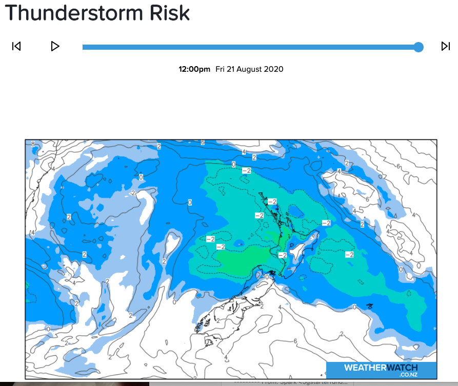 WeatherWatchNZ's tweet photo. #NewZealand has thunderstorms rolling in today for #Northland and #Auckland. They are hit and miss/isolated.

You can view the RISK maps here: https://t.co/LVtkFshZJL 

You can view NZ's only LIVE #LightningTracker here: https://t.co/b7309qhVTk https://t.co/jzBtm4wLew