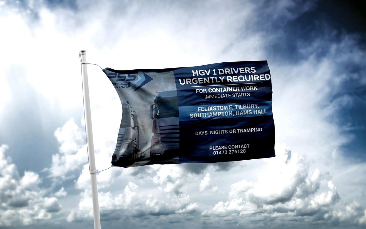 portsideltd's tweet photo. Port Side Solutions flying the flag high in driver recruitment!!

We have positions available for #HGV 1 #drivers in the below areas;
#Felixstowe
#Tilbury
#Southampton
#Hamshall

Please contact 01473 276128 https://t.co/x3bThWnTRq