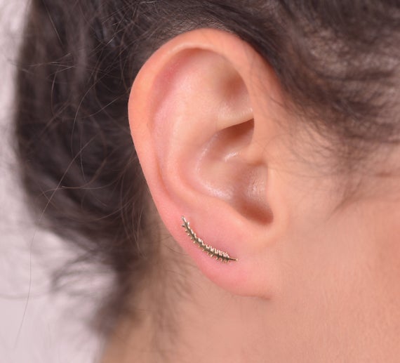 JuneLittleShop's tweet image. GOLD Ear Climber Earrings, Ear Climbers, 14k etsy.me/3h7LAdz #earclimber #leafearring #earcrawler #earsweeps #earwrap #goldearring