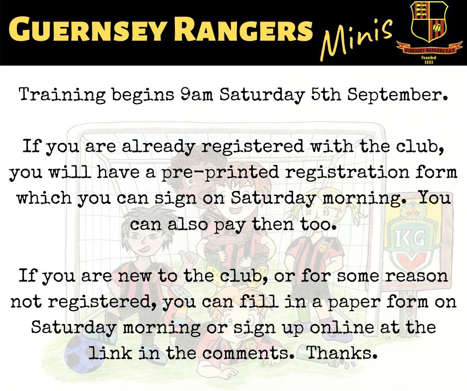 GsyRangersFC's tweet photo. Rangers minis start this Saturday @kgv with a 9am start. https://t.co/VZA68Q2hQC