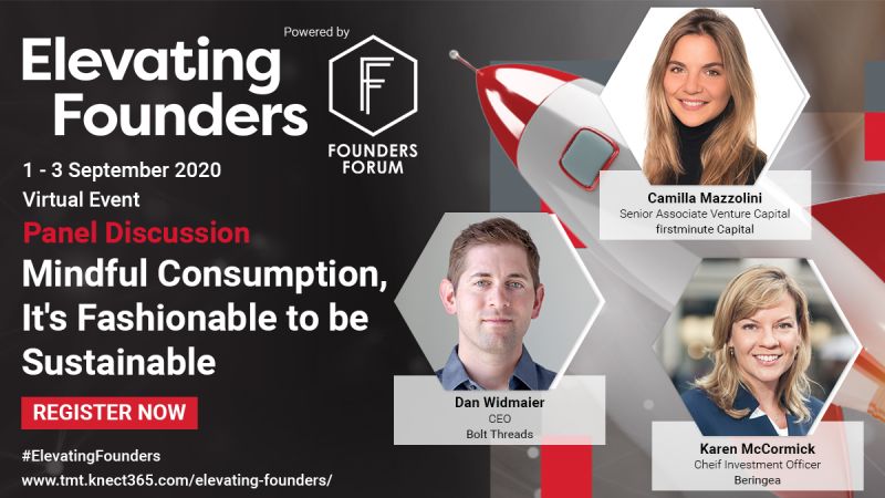 Starting now! @ 11am BST we'll be joined by @dwidmaier (@boltthreads), KarenMc Cormick, (@Beringea) & our very own @CamillaMazzolin from @firstminutecap on Mindful Consumption in Fashion. Later tooday we'll also be announcing the #ElevatingFounders Europe 2020 Winner!
