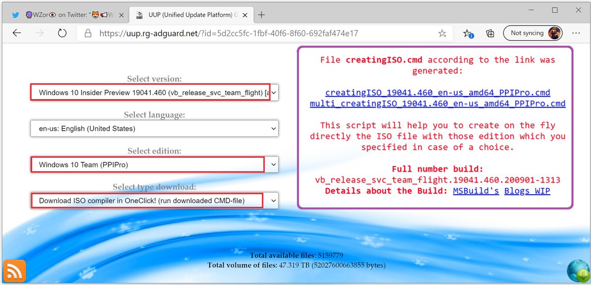 WZorNET's tweet photo. 👨🔧📢Compile your own Windows 10 #Team2020Update, #SurfaceHub - #PPIPro ISO's x64 👨🔧🏗️#PreviewBuild 19041.460.vb_release_svc_team_flight.200901-1313 from MSFT UUP server's via On-Line WZT-UUP ISO Compiler in OneClick👉https://t.co/qgqPOXxT0B https://t.co/JoaXMxj3Jl