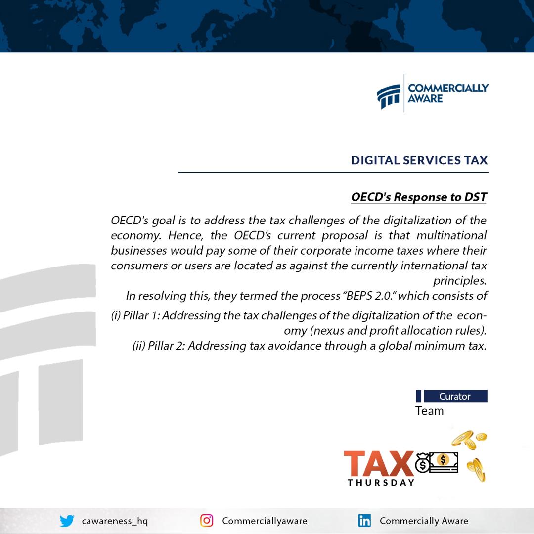 cawareness_hq's tweet photo. Today's #taxthursday is on Digital Services Tax
Swipe to read our thoughts on it... 👉
Drop your thoughts on it as well in the comment section and don't forget to share. 
•
•
•
#commerciallyaware #tax #thursdayknowledge #digitalservicetax #taxthursday #Taxation https://t.co/bBm6NbFxAA