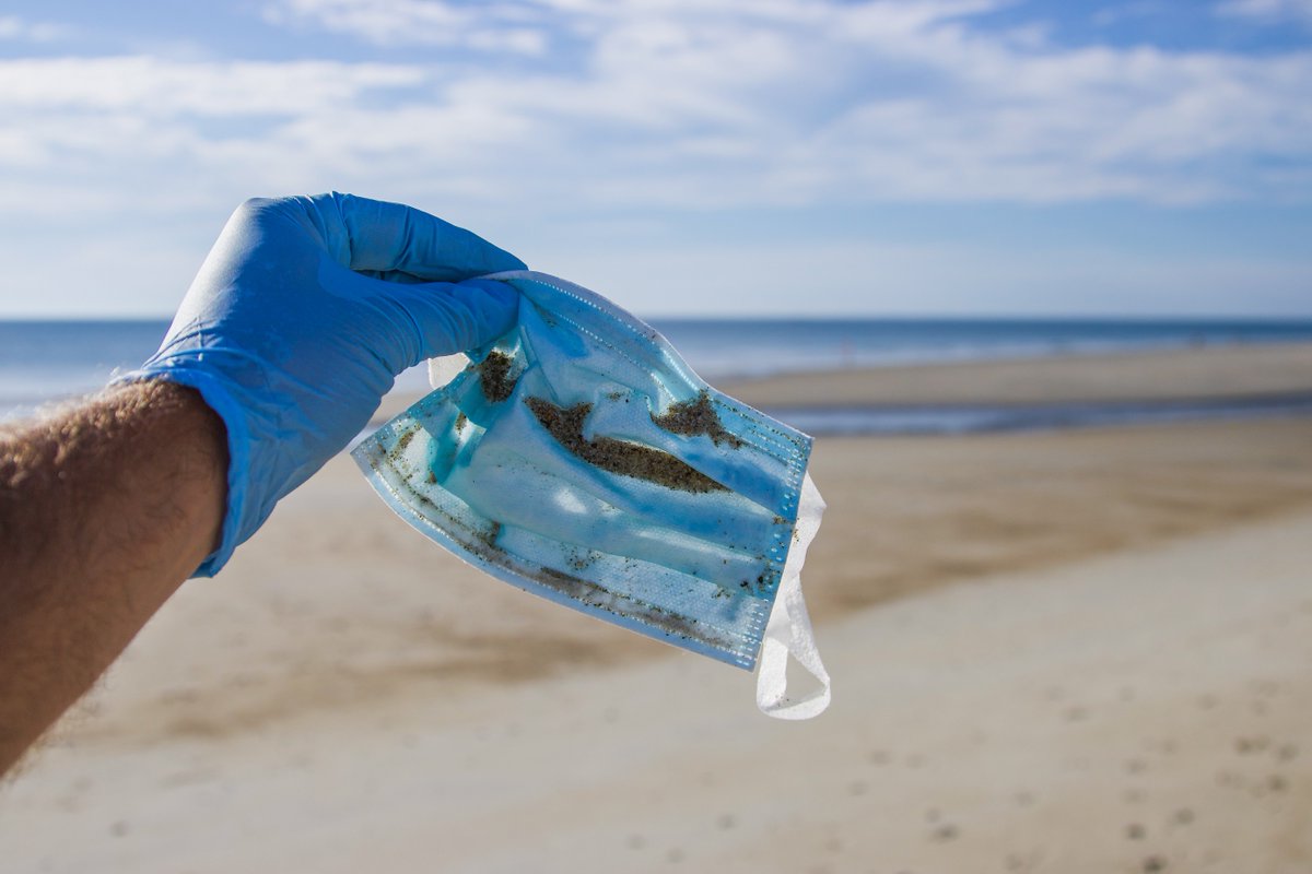 A #disposablemask could possibly take hundreds of years to decompose. If they're not disposed of correctly, they'll have #environmental consequences for generations. 
If you wear a disposable #mask, dispose of it correctly, in a bin with a lid – not in the #recycling.