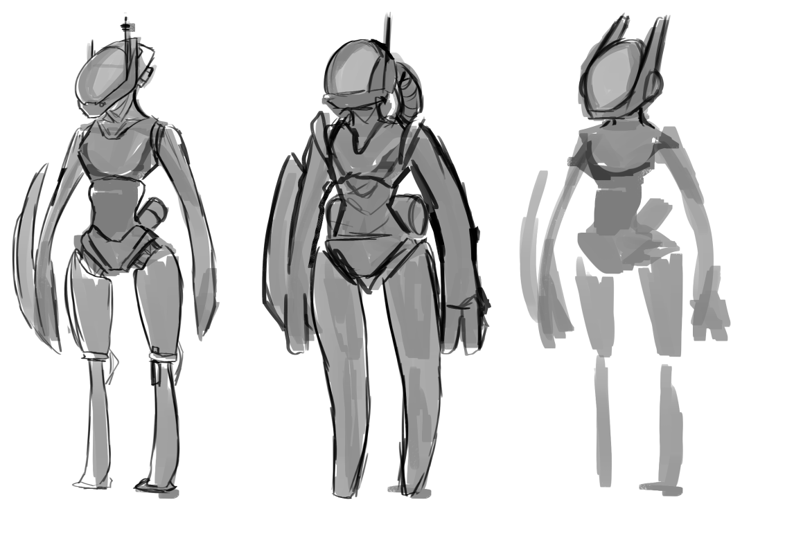 Let's start with the very first concepts from  @pauululuh With them, we discussed which head we liked the most. And she proceeded to have some bodies drafts.