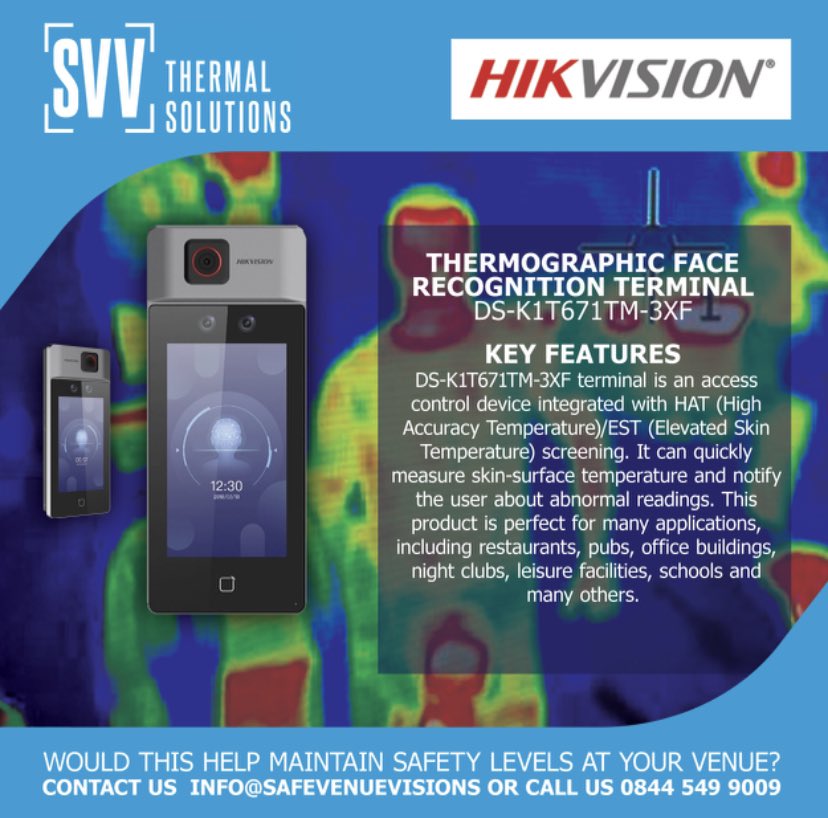 Ideal product for facial recognition and temperature screening at various venues. #BeSafeOutThere #restaurant #gymlife #golfcourse #officeprotection #nightclubs #ntia #letusdance