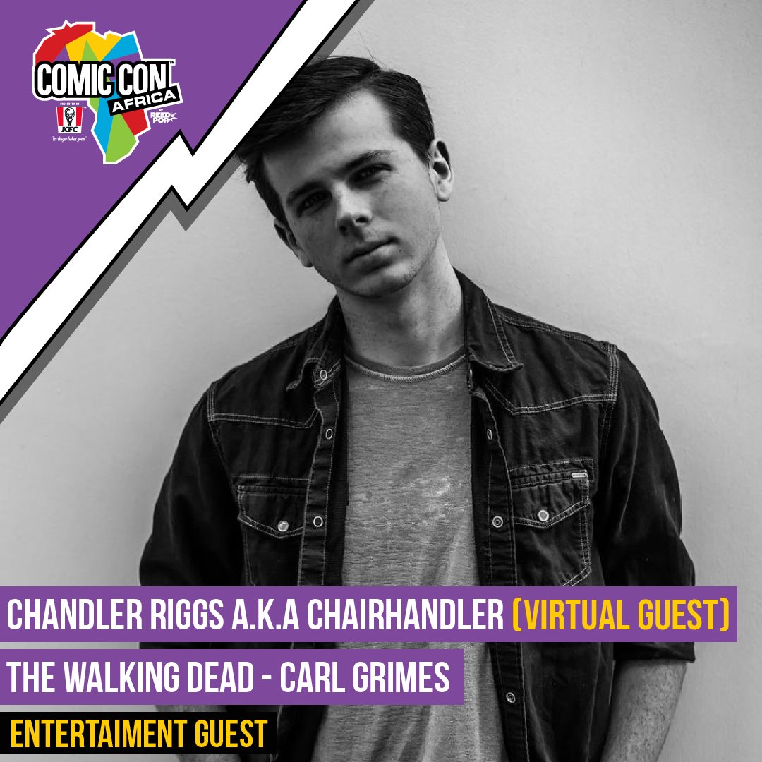 Comic Con Africa (@comicconafrica) on Twitter photo We are super excited to announce <a href="/chandlerriggs/">chandler riggs</a> is joining the #ComicConAfricaOnline. You might know him from The Walking Dead or A Million Little Things.
Register now to join in on his interview and much more - bit.ly/CCA_Registrati… We are super excited to announce <a href="/chandlerriggs/">chandler riggs</a> is joining the #ComicConAfricaOnline. You might know him from The Walking Dead or A Million Little Things.
Register now to join in on his interview and much more - bit.ly/CCA_Registrati…