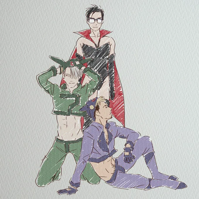 又さんに次の目標を決められたので描きましたご笑納ください
#アダルトリオはYOIぞ 