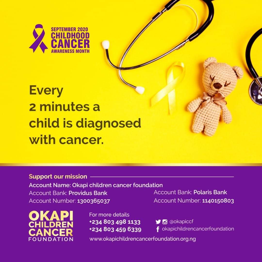 Okapiccf's tweet photo. This September, join us to give hope to these children and their families
#day3 #30daysofawareness #sharelove #givehope #childhoodcancerawarenessmonth #okapichildrencancerfoundation #okapiccf #okapiliveson https://t.co/qmxkAw9mqq