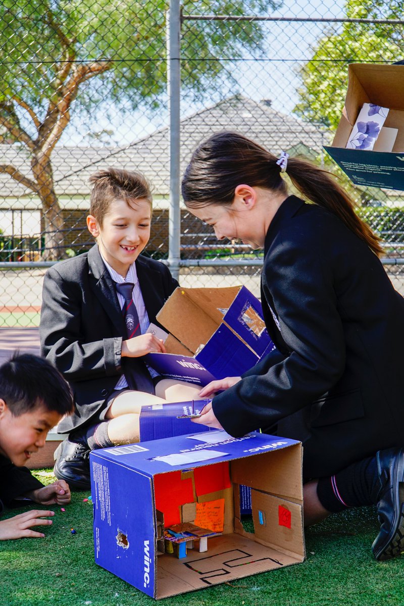 SSCommunicate's tweet photo. More winners in the @MathsNSW state-wide maths competition! Year 3 won their section which required them to examine their carbon footprint. Students amplified their mathematical thinking through a STEM approach to design an energy-saving house to reduce our carbon footprint https://t.co/YJwftx3u6s