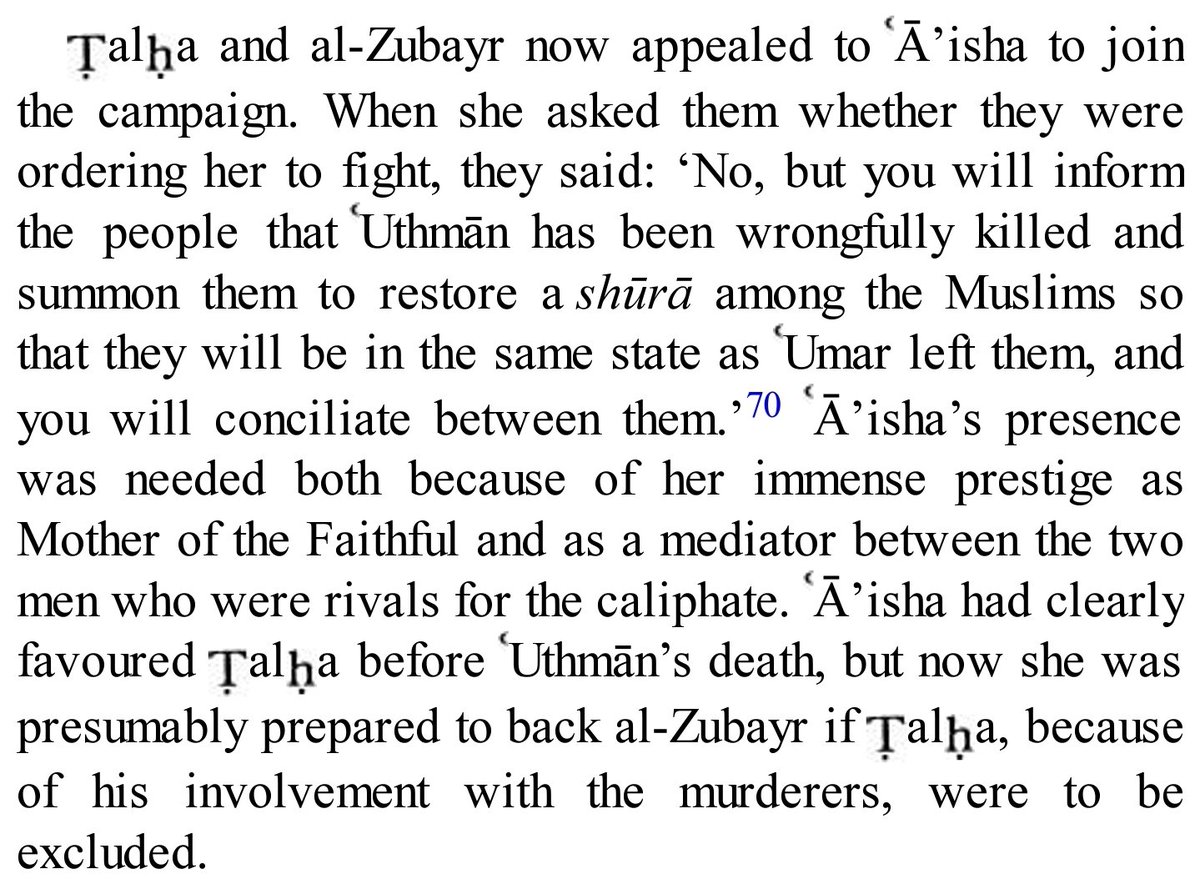 Talha & Zubayr are said to be of those ten promised Paradise.Aisha had the title, "Mother of the Believers."Yet, what did they do? Could they not have quelled hostilities? Should they not have submitted to the judgement of the Holy Prophet's successor?