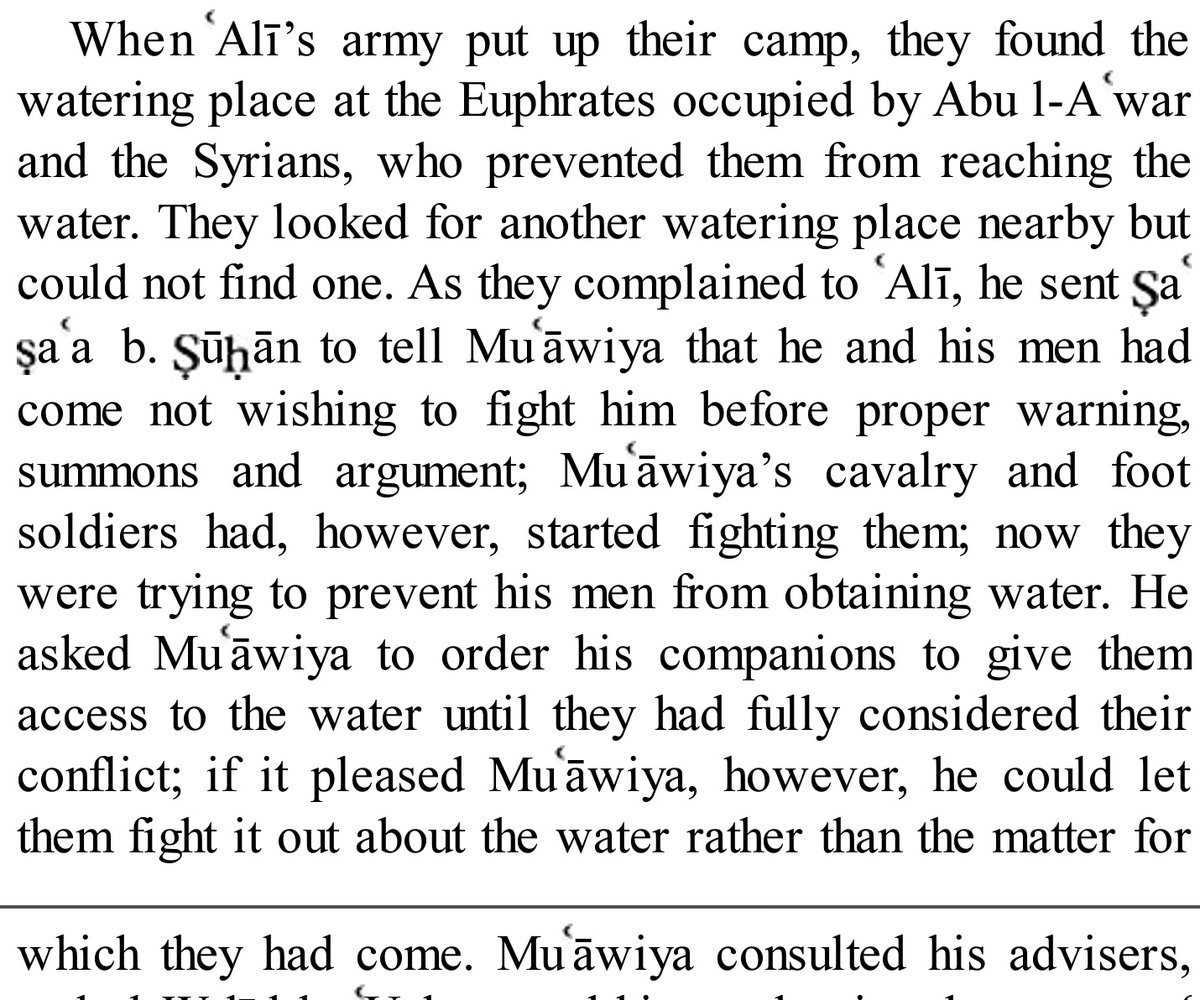 I love how there are reports that the Holy Prophet (SAWW) already cursed Abul-Awar in his life.30 years later we see him stopping water from Imam Ali's powerful army. Imagine the curse of the Holy Prophet on the ones who stopped water from reaching his adorable grandchildren!