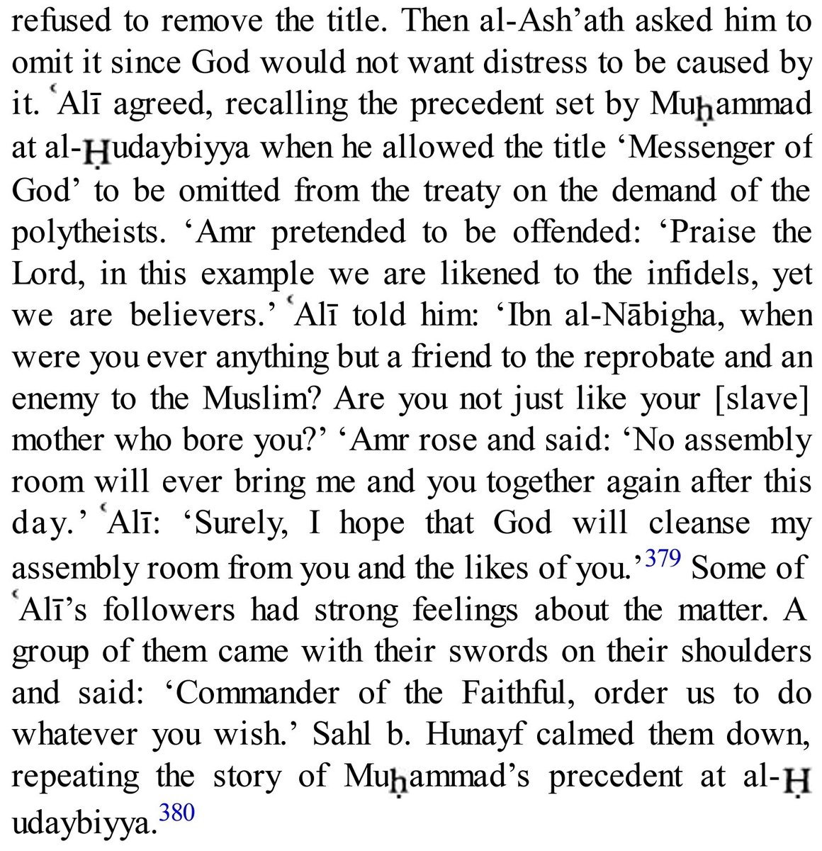 Amr ibn Ãs (la) just recently ran away from the sword of Imam Ali (AS) in the war, and failing to be quick in expressing his retreat he took off his clothes in a frenzy. Yet, he DARES show attitude like he's not a coward? His shamelessness truly knows no bounds.