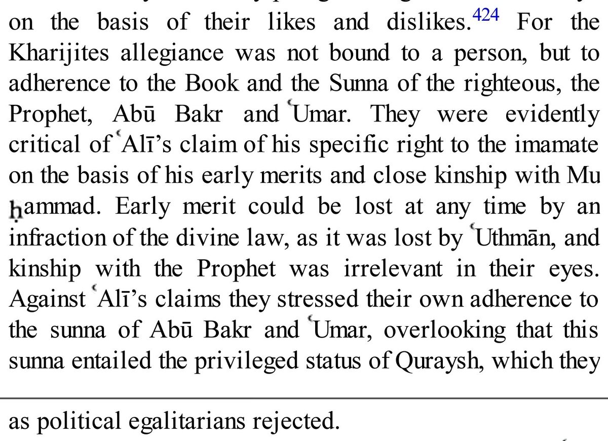 These Kharijites philosophy closely... very closely... resemble certain persons and people in the past... and certain groups today But who... hmmmm...
