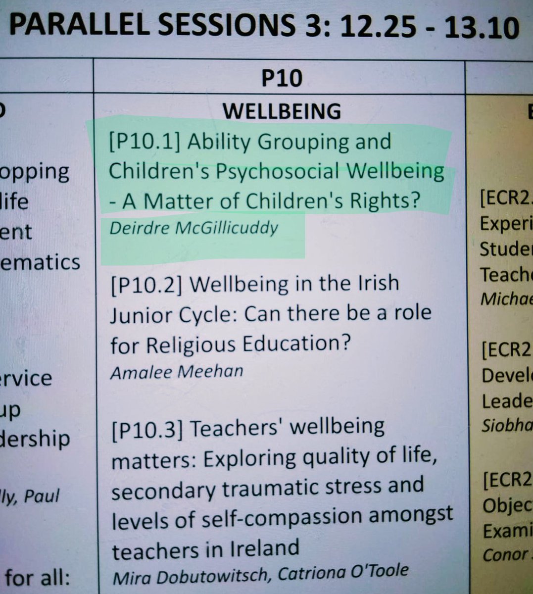 Deemcgillicuddy's tweet image. Really looking forward to presenting  @esai_irl Friday! 
👉I ask whether we need to consider #childrights when using #abilitygrouping in school.
👉I esp look forward to hearing Eóin @MacMavilier speak about critical pedagogy as a tool for re/engaging students
#esai20
#edchatie
