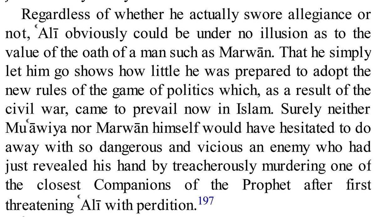 I like how Madelung's tone seems to be making a judgement on Marwan as him being swine incapable of any genuinity.Lanatullah ala Marwan wa alē Marwan!