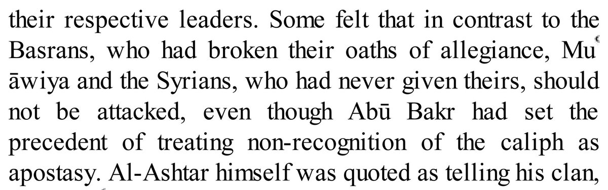 The fact that there is still so much reluctance to shed Muslim blood after 30 years of war, conquests, and imperialism by the Caliphs, shows how much the Muslims right after the merciful Holy Prophet (SAWW) didn't want war.Yet, Abu Bakr had no problem spilling blood for power.