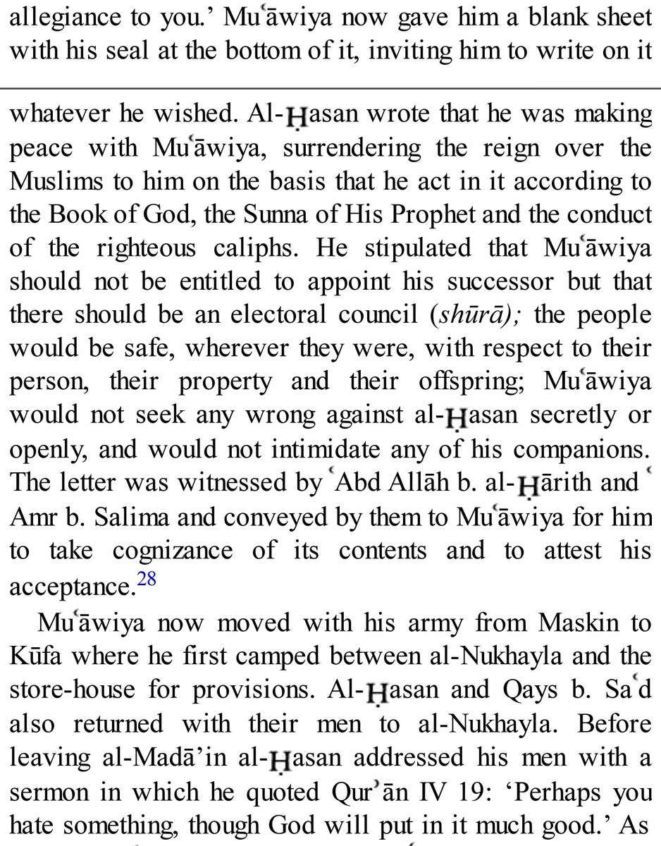 I am reminded of when Nabi Nuh(AS) built his ship with the believers, and years and yesrs went by and there was no flood. Slowly, believers turned into disbelievers, until only a few truly pious remained.Imam Hasan (AS) has united all Muslims for a clear purification process.