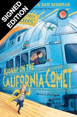 #KidnapOnTheCaliforniaComet has arrived in our shop. 🚂📚😊 
This is the second #AdventuresOnTrains mystery, a highly recommended series of #ChildrensBooks