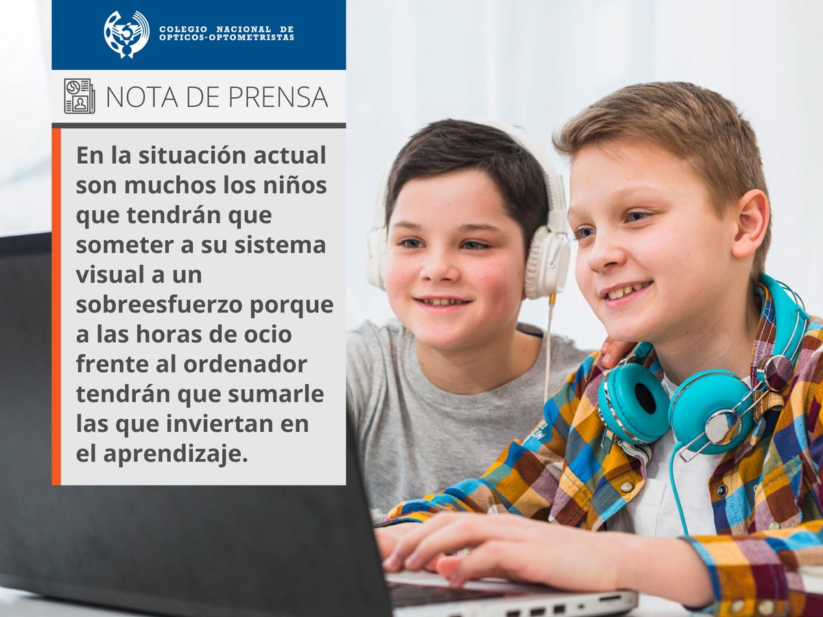 💻🖥 Ante la posibilidad de que aumenten las clases #online, los niños van a pasar más horas delante de un ordenador. Por este motivo, desde el <a href="/CNOO_Spain/">Colegio Nacional de Ópticos-Optometristas</a> hacemos hincapié en la importancia de la ergonomía #visual para evitar que nuestra #visión se vea perjudicada. 👇👇