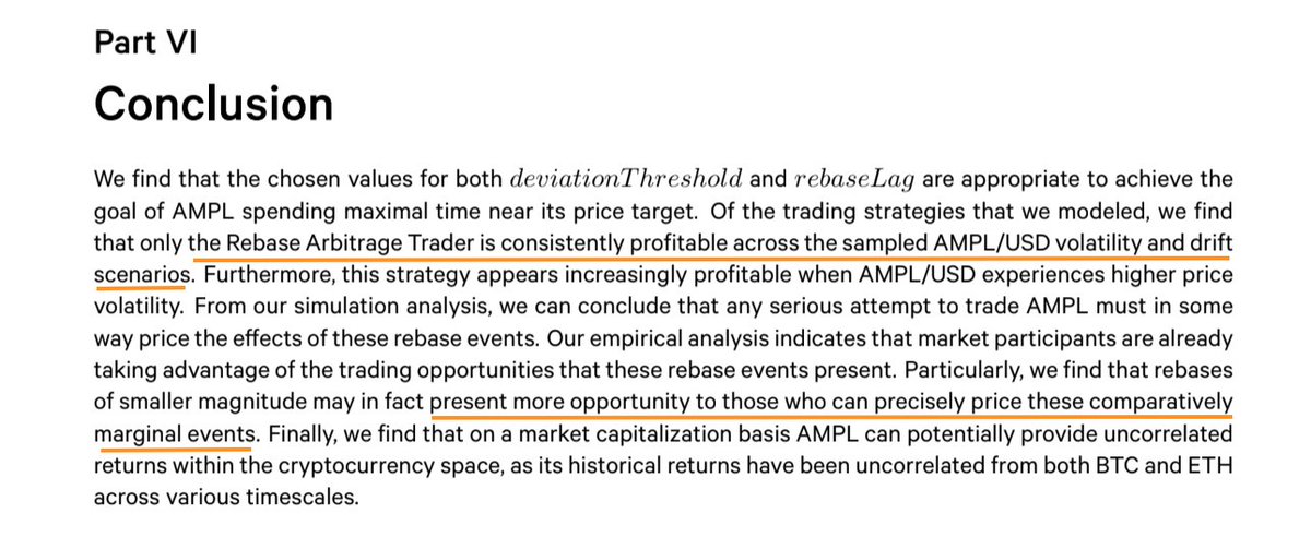 There’s one big hiccup with  $AMPL, tho. It’s basically a for-profit money scheme where rebase arbitrageurs (VCs, whales) enjoy gross info asymmetry wrt rebase events. & VCs dumping on plebs is a shitty pizza.