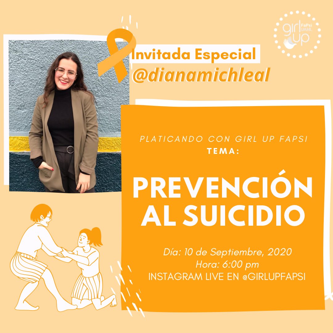 GirlUpFapsi's tweet photo. En Girl Up FaPsi nos sumamos a la campaña de Prevención del Suicidio #SembrandoEsperanza recordándote que el 10 de septiembre es el día mundial de la prevención del suicidio.🎗️ https://t.co/ehjw6HQL8J