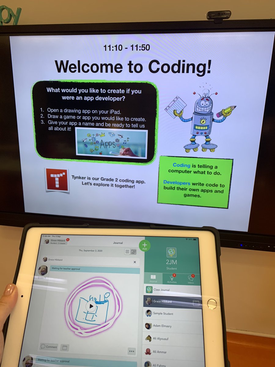 JoMartinEDU's tweet image. Our seconds graders are inventing and designing helpful apps to change the world! So far we have apps to identify lost cats, an app to support problems in friendships and an app to notify you when your chicken lays an egg! #applecoding @DAAElementary