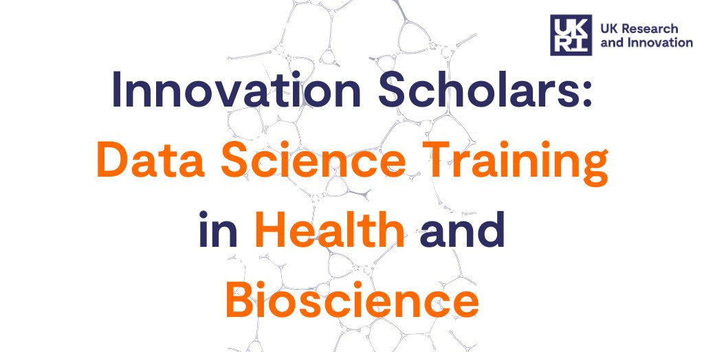 The @UKRI_News Innovation Scholars Data Science Training in Health & Bioscience scheme is open to EOIs. Funding is available to deliver data science training that upskills health and bioscience researchers.
Deadline 30 Sept: https://t.co/nUi5jaSqgY https://t.co/ByTaPRB1Eg