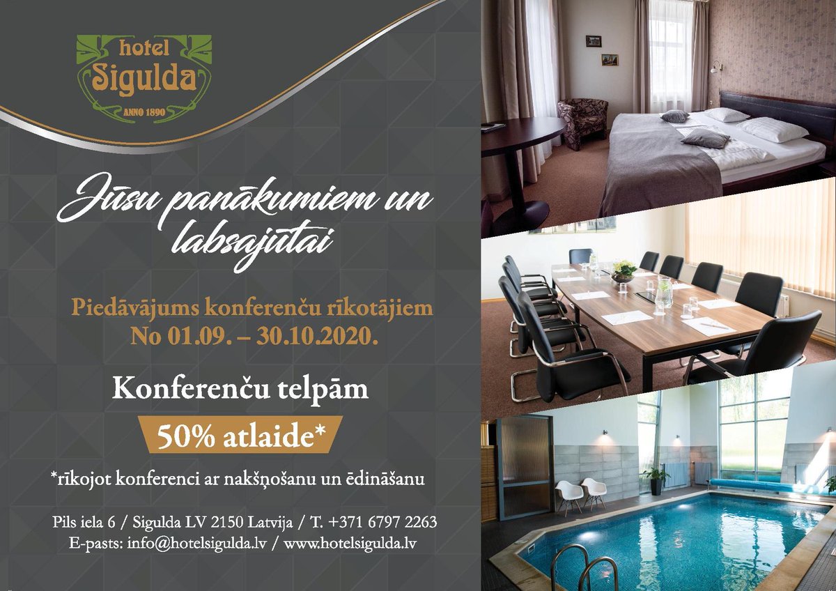 BalticMeeting's tweet photo. Rudenī Sigulda ir īpaši skaista! Hotel Sigulda ir sagatavojuši draudzīgu piedāvājumu pasākumu rīkošanai! Konferenču telpām 50% atlaide, rīkojot konferenci ar nakšņošanu un ēdināšanu. 
Piedāvājums spēkā līdz 30.10.2020. https://t.co/Y8k5dWmDqi https://t.co/uJnvVGXOH3