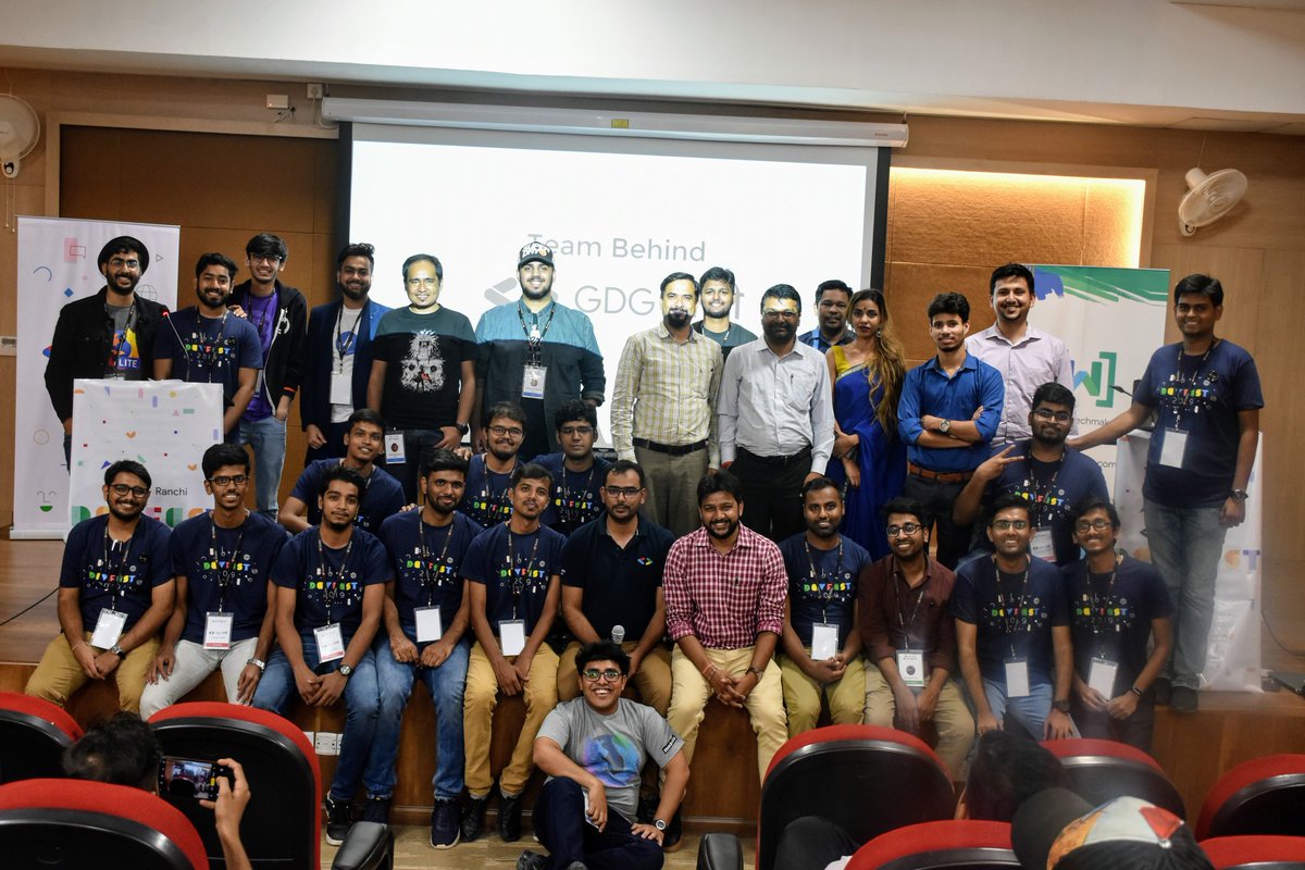 explorash's tweet photo. @DevfestIndia The speakers, attendees and special thanks to volunteers of #Devfest19 @gdgrnc. First and yet most memorable. ❤️❤️❤️ https://t.co/PEj9PMkI0M