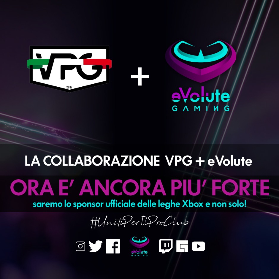 Buongiorno mondo del #ProClubs rinnoviamo la collaborazione con <a href="/VPG_Italy/">VPG Italy</a> anche quest'anno! 
Saremo #sponsor ufficiale leghe #xbox e lavoremo dietro le quinte con loro per offrire il massimo per la vostra #Community.
Tutti insieme #unitiperilproclub
#4theplayers #4thecommunity