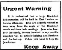 They played down fascist attacks on Jews, dismissed them as a few Nazi copy-cats. When Mosley threatened to march 1000s of uniformed fascists through the East End, the JC told Jews to stay indoors. Luckily, most Jews and many anti-fascist non-Jews like Corbyn's mum ignored them.