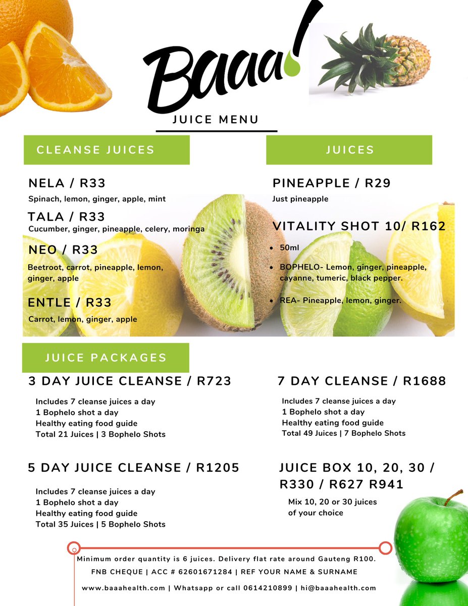 MsB_Tshole's tweet photo. @fcfortune I own a health bar. We provide healthy smoothies juices and energy balls (a healthy alternative to chocolate).
You can WhatsApp 0614210899 or email hi@baaahealth.com
#baaahealth #baaa #healthylifestyle #Health https://t.co/q2UYRkhhR4