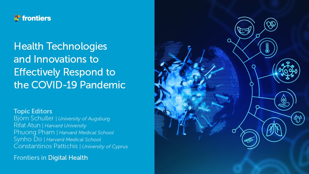 Frontiers in Digital Health (@frontdigihealth) on Twitter photo We are excited to announce the launch of a collection exploring applications of #DigitalHealth in response to the #COVID19 pandemic, now open for submissions!
Read more and submit here: fro.ntiers.in/HTco
<a href="/BjoernSchuller/">Björn Schuller</a> <a href="/RifatAtun/">Rifat Atun</a> <a href="/SynhoDo/">Synho Do, PhD</a> We are excited to announce the launch of a collection exploring applications of #DigitalHealth in response to the #COVID19 pandemic, now open for submissions!
Read more and submit here: fro.ntiers.in/HTco
<a href="/BjoernSchuller/">Björn Schuller</a> <a href="/RifatAtun/">Rifat Atun</a> <a href="/SynhoDo/">Synho Do, PhD</a>