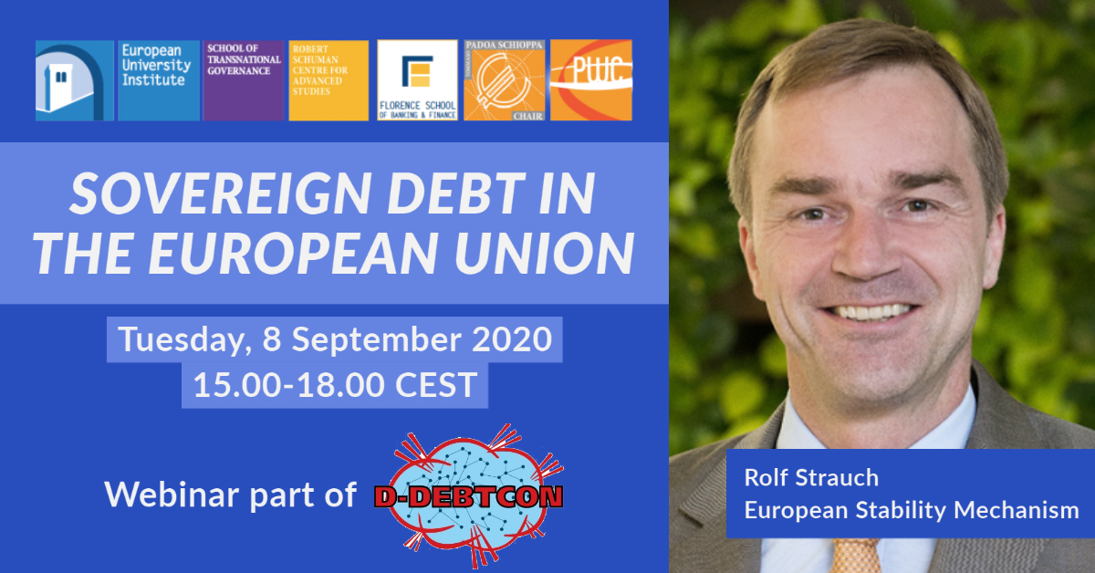 Coming soon at #DDebtCon: Rolf Strauch, Chief Economist at European Stability Mechanism, will deliver a keynote speech on #Debt Sustainability in the #Euro Area in these challenging times. 

Join the discussion at #DebtCon: fbf.eui.eu/debtcon4/distr…