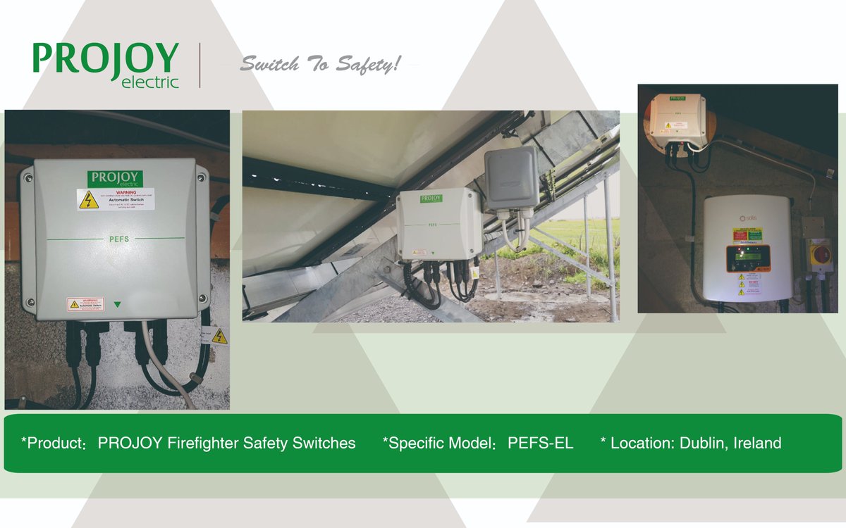 ProjoyElectric's tweet image. 1. #projoy #DCSwitch in solar projects, Location: Campo Grande, Brazil - en.projoy-electric.com/dc-isolators
2&amp;amp;3. #projoy #PEFS-EL (Firefighter Safety Switches) in solar projects, Location: Dublin, Ireland - en.projoy-electric.com/firefighter-sa…